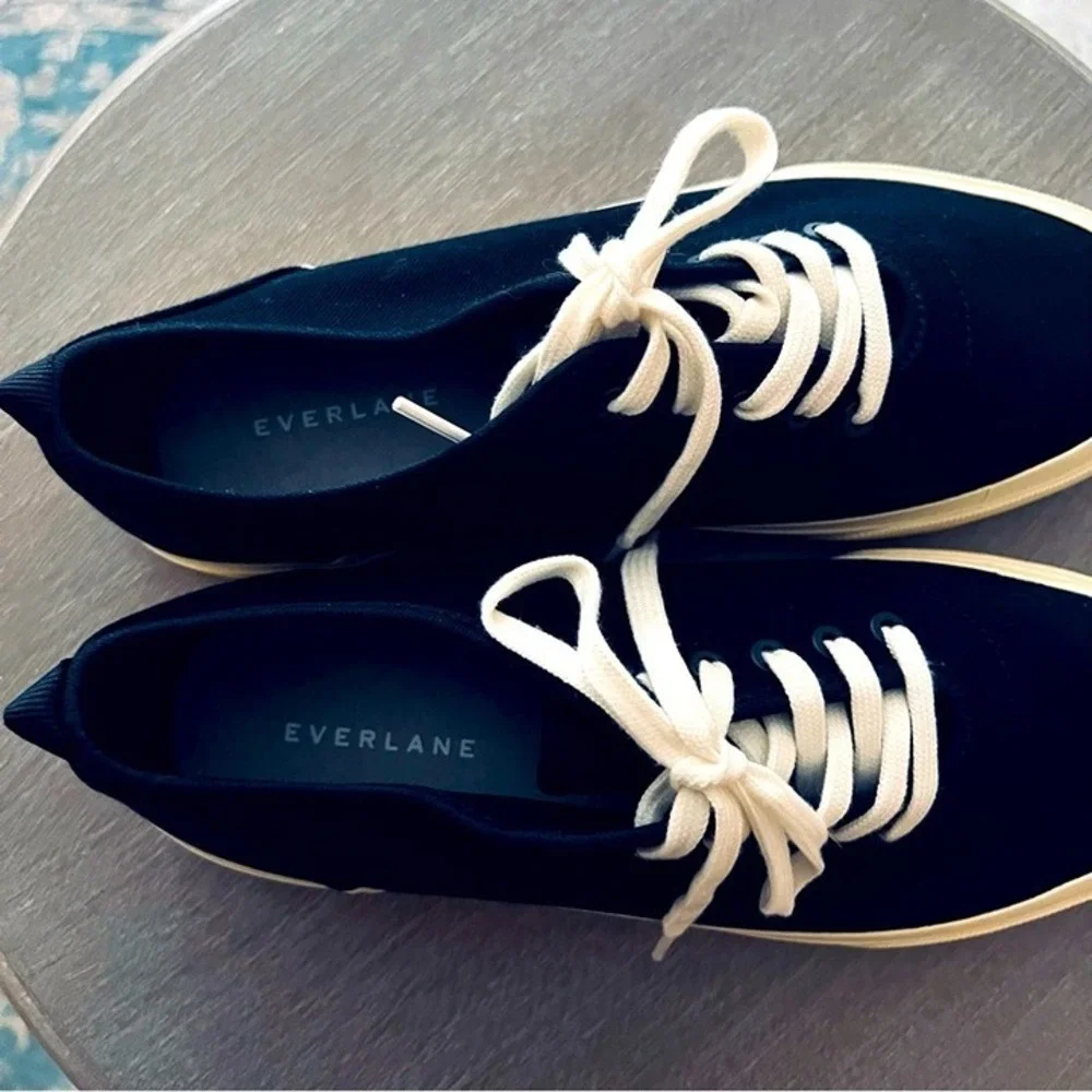 EVERLANE UNISEX ORGANIC COTTON BOAT‎ BEACH BLACK COMFY CASUAL FESTIVAL SNEAKER